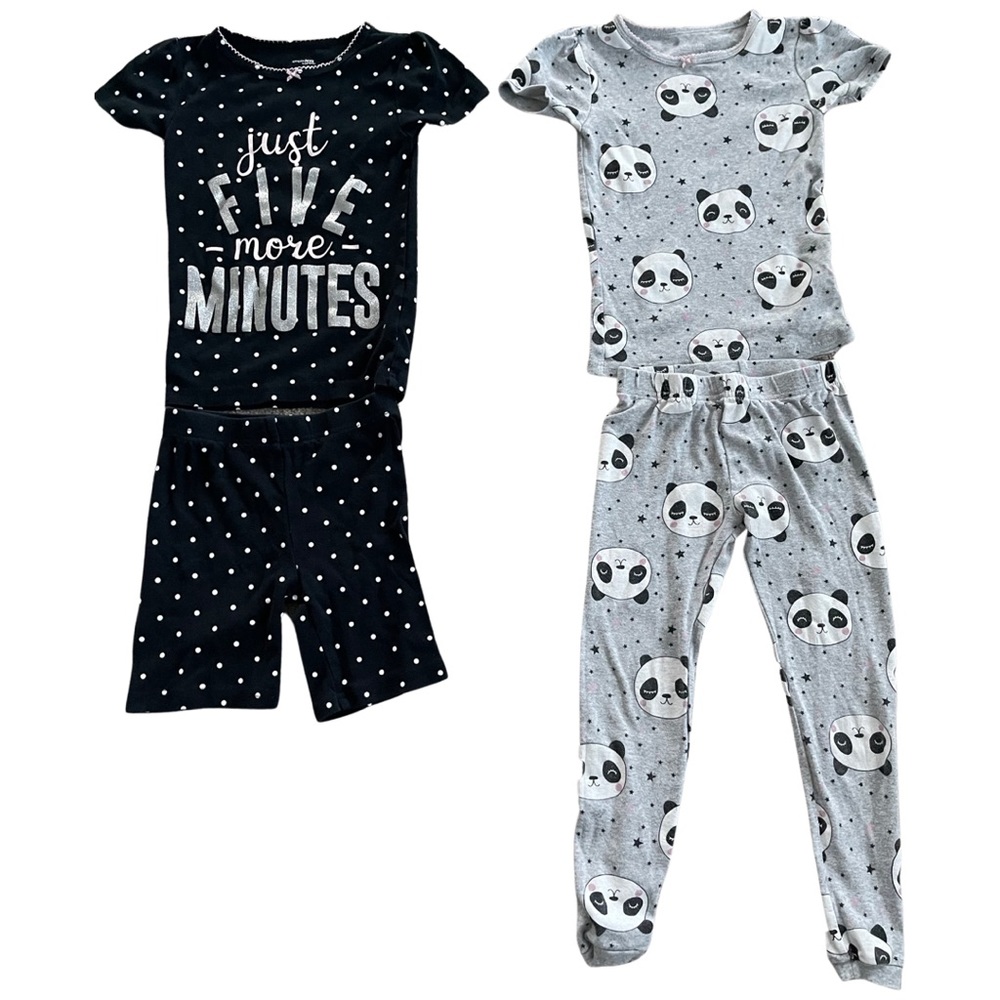 Two pairs of Carter’s Two-Piece Cotton Pajamas Girls Size 5